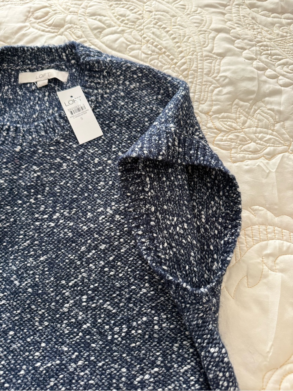 Loft NWT Navy Speckled Knit Sweater Vest - Picture 5 of 6